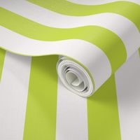 m Funky white and lime green vertical wall stripe. Modern dopamine stripes