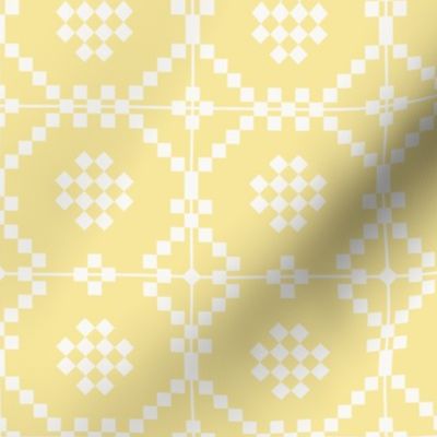 Mosaic Faux Tile - Sunny Yellow and White