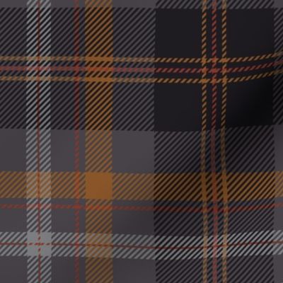 Refined Bohemian Rustic Cabincore Tartan Plaid - dark grey - copper brown