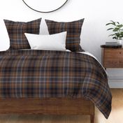 Refined Bohemian Rustic Cabincore Tartan Plaid - dark grey - copper brown