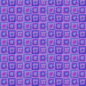 Circle in a Square small Blues and Purples