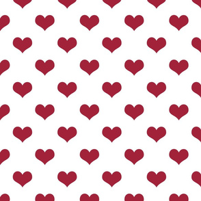 Hearts Delight Red Hearts on White