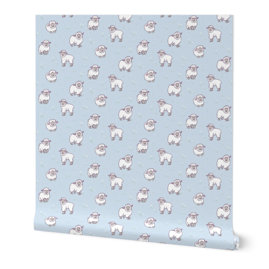 Medium Sleepytime Sheep on Bunting Blue