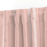 Big Preppy Textured Pinstripes - Strawberry - Classic Coastal Stripes