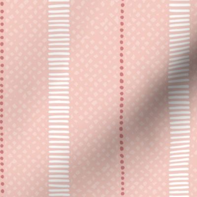 Big Preppy Textured Pinstripes - Strawberry - Classic Coastal Stripes