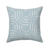 Japandi Geo Lines Coastal blue and Ivory