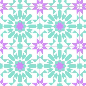 Moroccan Kitchen Tile- Mint Green Lilac