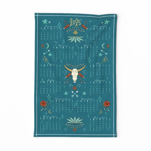 Southwestern Boho Calendar 2025 Teal