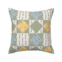 8in Wanderlust Meet Cute Quilt in Muted Analogous Yellow Green Blue