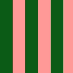 Stripey Stripes Wide Forest Green Rose Pink