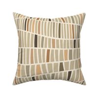 retro wavy mosaic - striped waves landscape - earth tones (large)