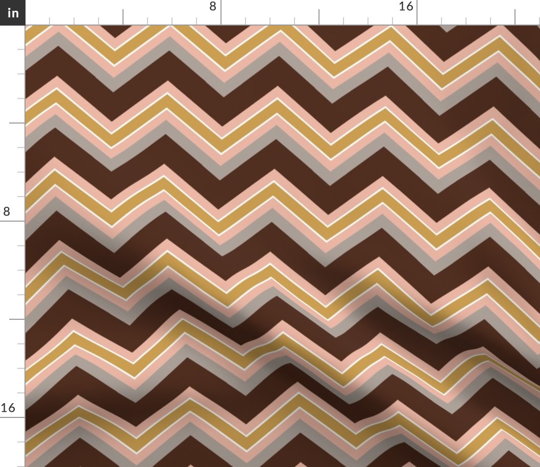 Chevron / coco, peach, carmel, stone