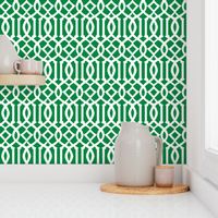 Imperial Trellis-Green/White-Large