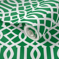 Imperial Trellis-Green/White-Large