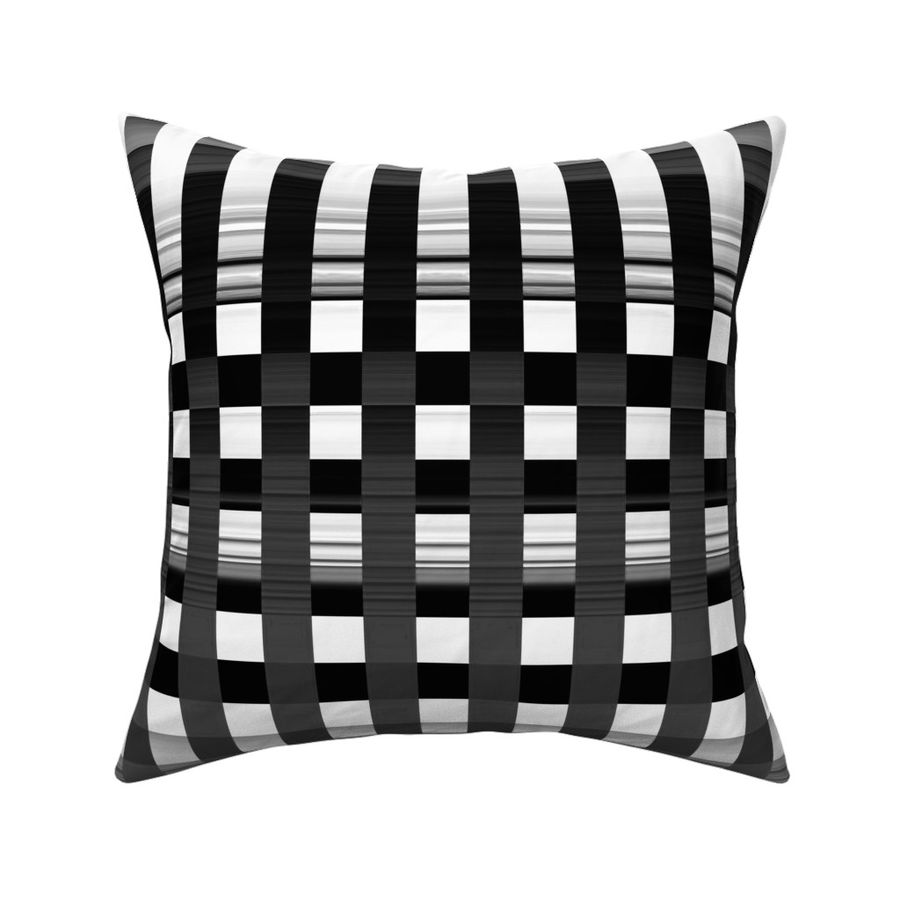 Plaid Spotlight Horizontal - Black & White & Goshawk Grey