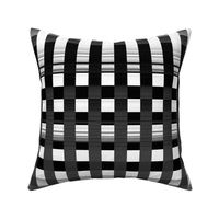 Plaid Spotlight Horizontal - Black & White & Goshawk Grey