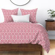 Imperial Trellis-Coral/White-Large