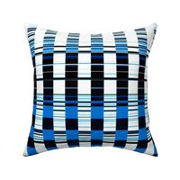 Plaid Spotlight Horizontal - Black & White & Wizard Blue