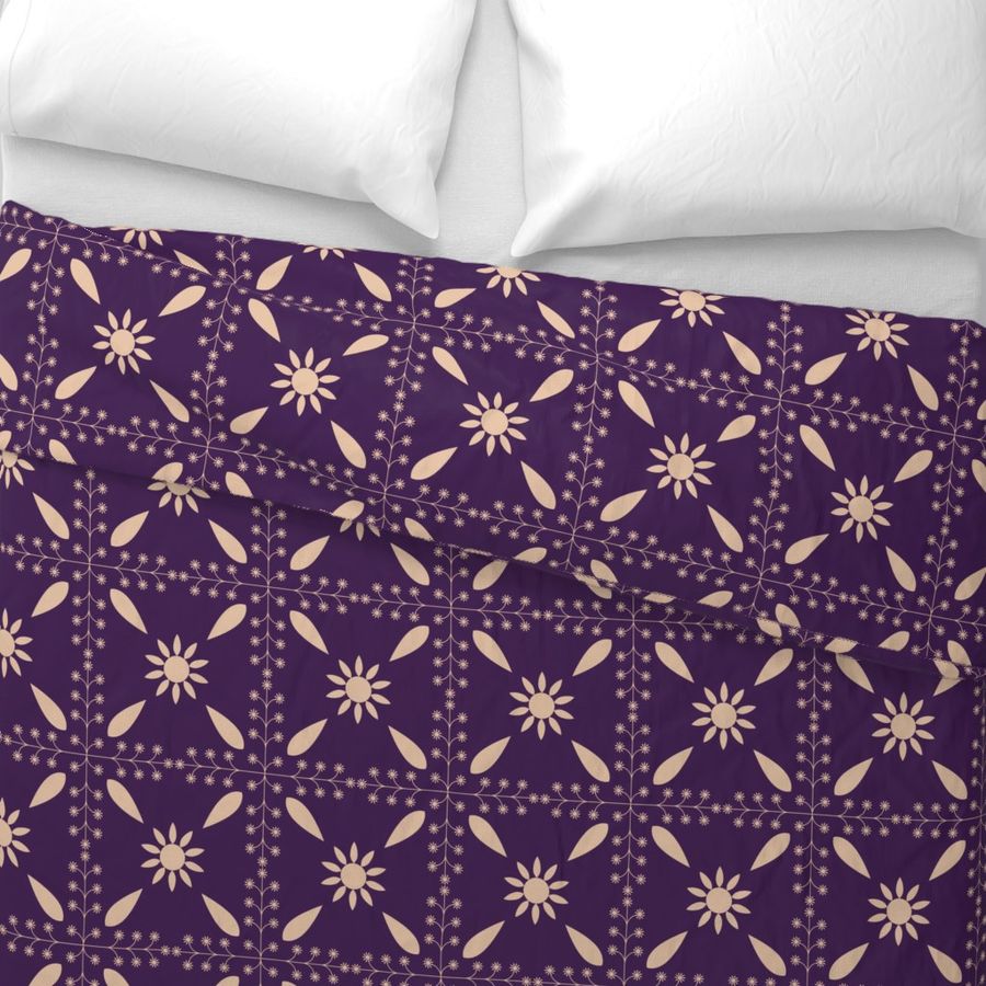 Large - Persian art-geometric Purple Beige