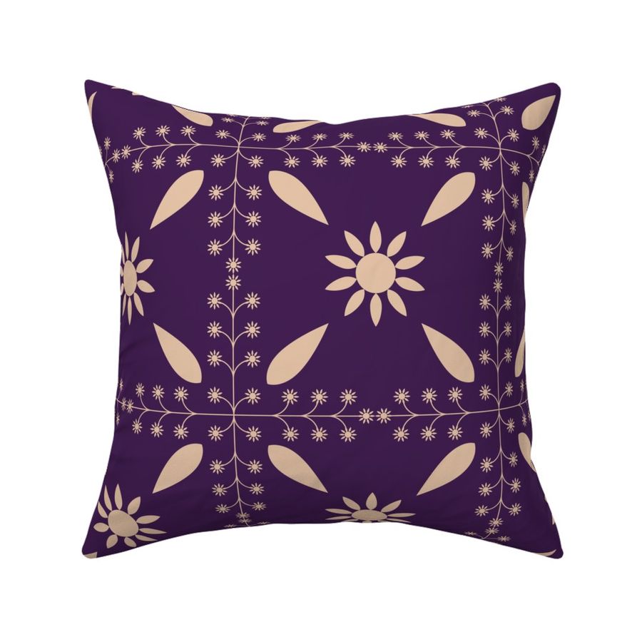 Large - Persian art-geometric Purple Beige