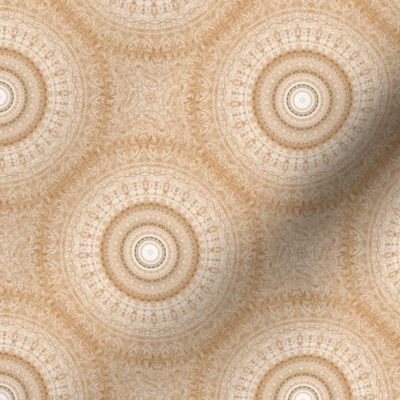 Decorative Ceiling Mandala Pattern in Pastel Cream