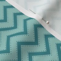 Bright teal and turquoise chevron - mini size