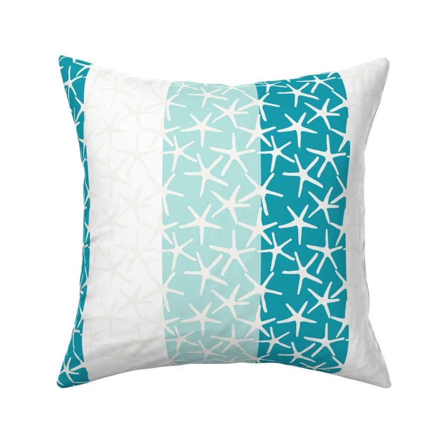 Seaside Serenity Striped Starfish - Soothing Blues and Whites