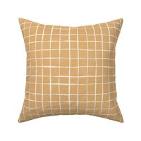 M - White on Sunny Gold Yellow - Graphic Grid plaid - Windowpane Linen Look