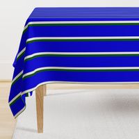 Stripey Stripes Thin Cobalt Blue Forest Green White