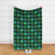 Coffee Maker Blockprint for Cozy Chefcore Charm - deep green tones