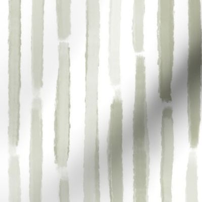 Hand Painted Abstract Rain - Fresh Summer Green Vertical Stripes