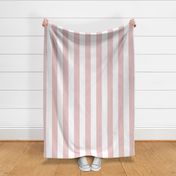 Light Blush Pink and White 3" Vertical Cabana Awning Stripe - Classic Decor