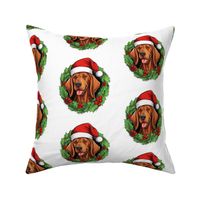 Redbone Coonhound Christmas Wreath