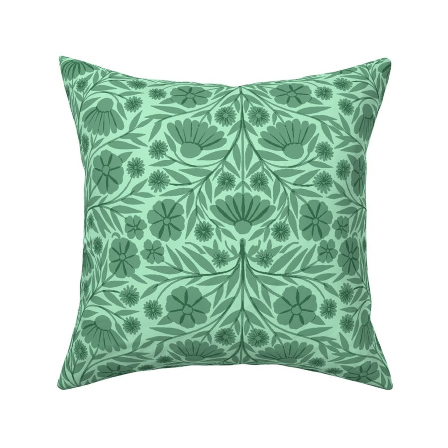 Floral Vines - Vintage Mint