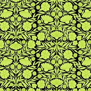 Floral Vines - Deep Lime