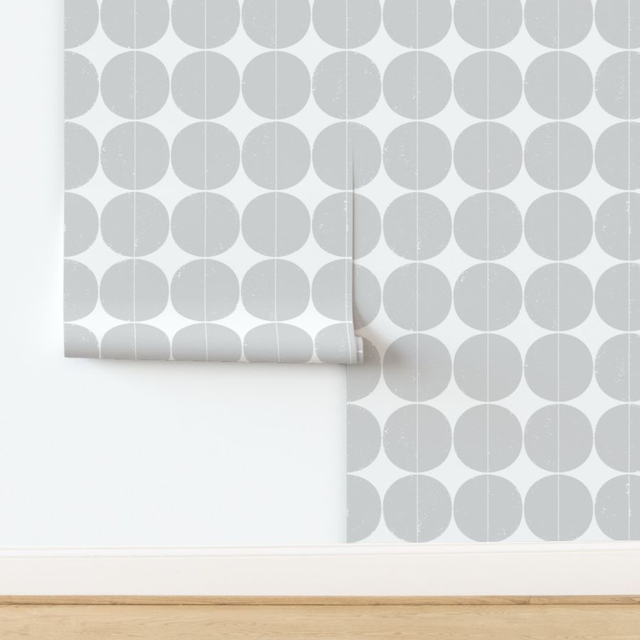 Monochrome Crescent Cascade tile textured kitchen wallpaper in grey