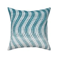 Wavy Spotlight Horizontal - King Tide Blue & White