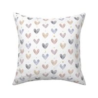 Nursery baby pattern watercolor hearts and stars