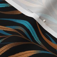 Wavy Fronds - Brown / Aqua