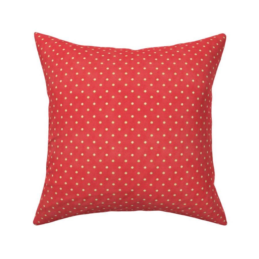 Gold polka dot pattern with textured red background