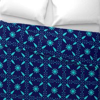 Large - Persian art-geometric-Blue and teal