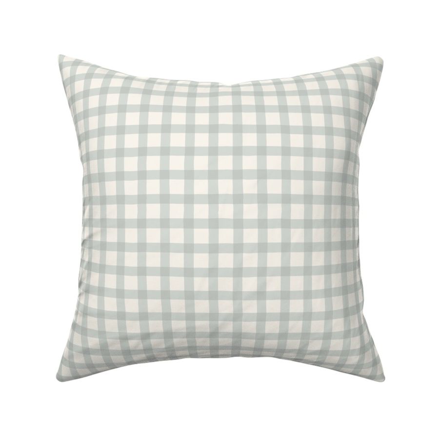 Classic Hand Painted Gingham in Vintage Dusty Seafoam Green