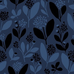 Cut Flowers - Dark Blue And Black