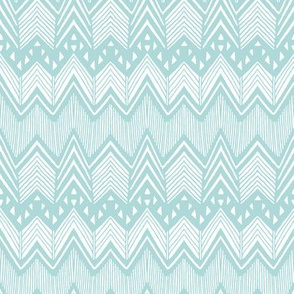  Hand drawn Chevron - Aqua 