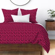 Pattern BC 0301 - Black Heart Shapes on Hot Pink - Valentine's Day Holiday