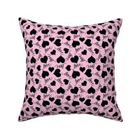 Pattern BC 0301 - Black Heart Shapes on Pale Pink - Valentine's Day Holiday