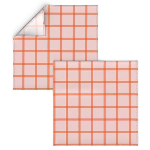 Windowpane Gingham Pink and Peach