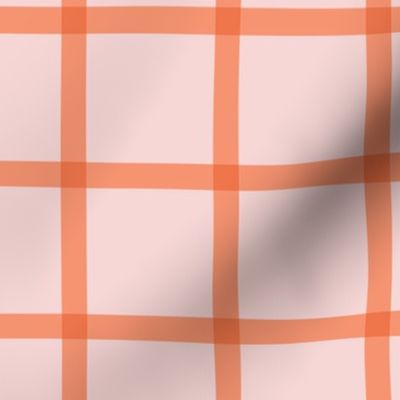 Windowpane Gingham Pink and Peach