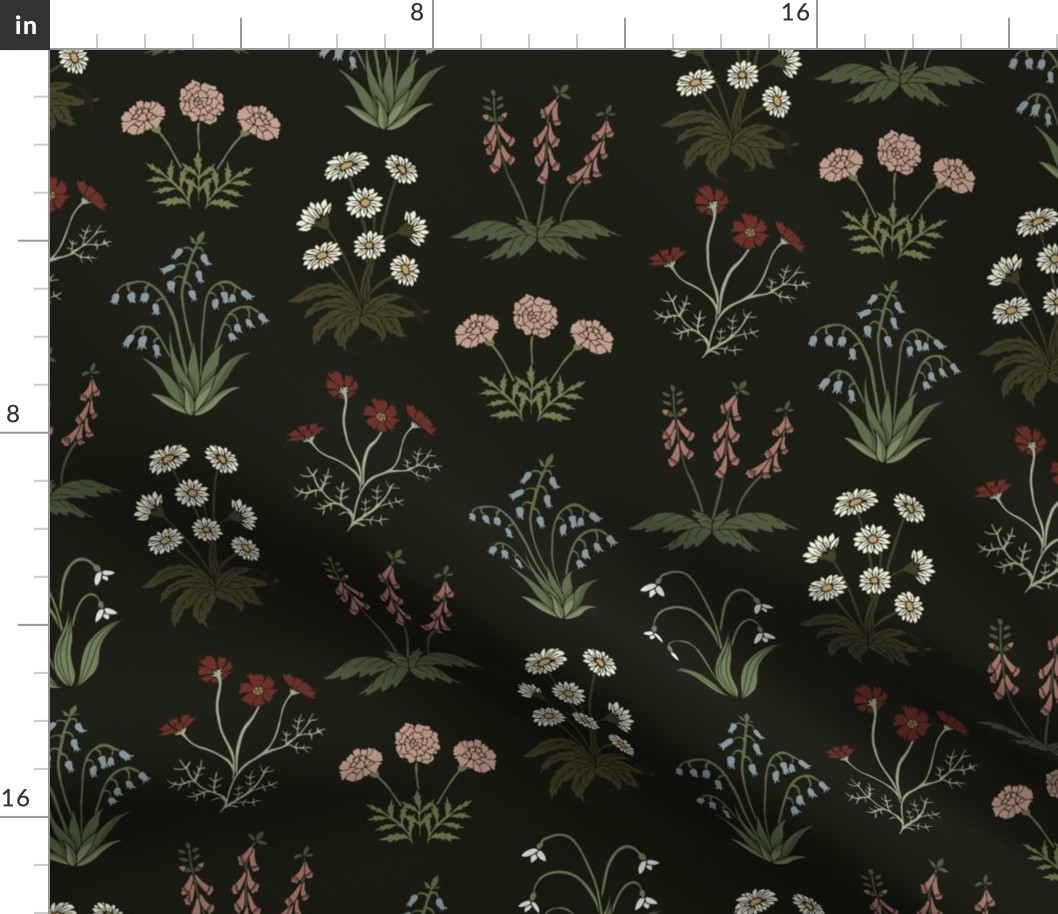 Millefleurs Melody in Darkest Green