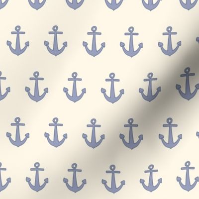 Yachtsman Ship Anchors Cool Blue Grey on Cream - Regatta Sailing Days